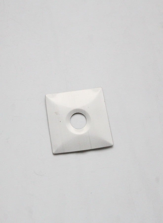 NEW WARE شفة جدارية مربعة من الفولاذ المقاوم للصدأ 3 × 3 بوصة | غطاء صنبور ودش 20 مم | شفة حمام ومطبخ بطلاء كروم (عبوة من 6 قطع) - Image 2